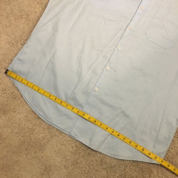 Perry Ellis Portfolio Classic Fit Luxury Cotton Pale Blue Dress Shirt - Picture 14 of 16